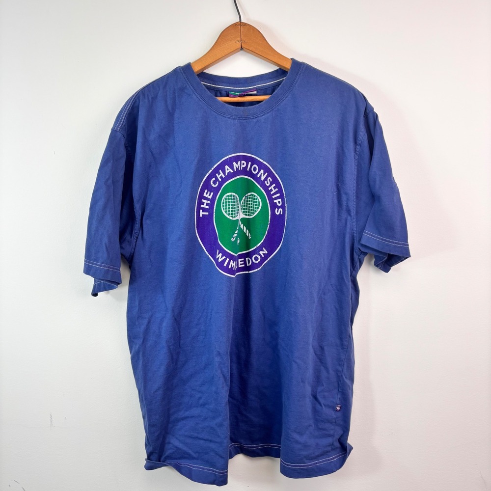 Wimbledon The Championships Tennis Graphic Tee Blue Men's Large XXL Tag